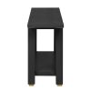 2-63.jpg 62.9" Modern Minimalist Console Table, Solid Wood Entryway & Sofa Table with Metal Decorative Accents, Built-in Open Storage Shelf, Suitable for Living Room and Hallway