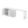 89.7'' Wooden Sideboard with Extendable Tabletop, Multifunctional Storage Cabinet with 2 Doors & 3 Drawers, Suitable for Living Room, Study, Foyer and Kitchen