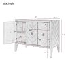 2-72.jpg Adjustable Shelf Storage Sideboard with 3 Vintage Metal Handles & 4 Solid Pine Wood Legs, Perfect for Entryway, Living Room, Study and Dining Room