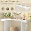 60" Large Console Table with Geometric Clean Lines, Painted Finish & Adjustable Feet C Stylish Entryway Table for Living Room, Entryway and Hallway