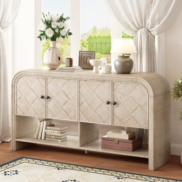 Versatile Woven Wood Slats & Solid Wood Veneer Console Table C Ideal for Entryway, Hallway, Living Room, Foyer & Corridor