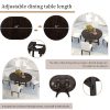 Farmhouse Round Extendable Dining Table with 16-Inch Leaf C Wood Kitchen Dining Table