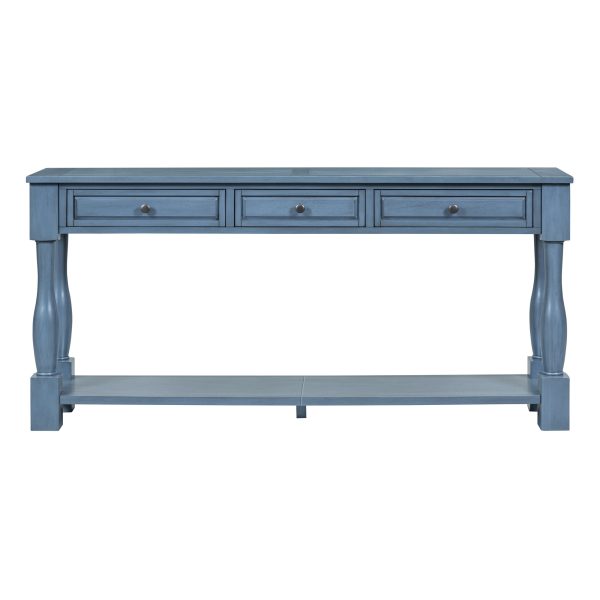 63" Long Console Table with Drawers & Shelf for Entryway, Hallway and Living Room