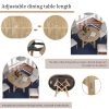 Farmhouse Round Extendable Dining Table with 16" Removable Leaf, Wooden Kitchen Table