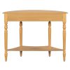 Farmhouse Half Moon Console Table with Drawer & Shelf, Rustic Accent Sofa Table for Entryway, Living Room, Hallway & Foyer