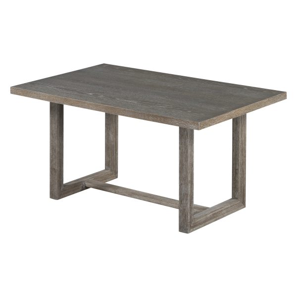 3-107.jpg 6-Piece Retro Dining Table Set for 6, 60" Wooden Kitchen Table with 4 Chairs & Bench, Trestle Base Dining Set for Kitchen & Dining Room