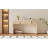 Modern Console Table with 2 Storage Drawers, Fluted Entryway Table with Rounded Silhouette for Hallway & Living Room