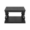 Vintage Coffee Table with Artistic Vase-Style Column Legs & Premium Pine Veneer, Boasting Timeless Elegance. Ideal for Living Rooms and Studies.