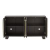 Wood Sideboard Buffet Cabinet with Storage, Adjustable Shelves and Gold Handles for Kitchen, Dining & Living Room