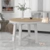 Farmhouse Round Extendable Dining Table with 16" Removable Leaf, Wooden Kitchen Table