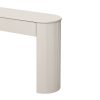 Modern Fluted Console Table with 2 Storage Drawers, Oval Top Entryway Table for Entryway & Living Room