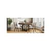 Retro 5-Piece Dining Set, Extendable Round Dining Table with 16" Removable Middle Leaf, Unique Geometric Design for Kitchen & Dining Room (with Chairs)