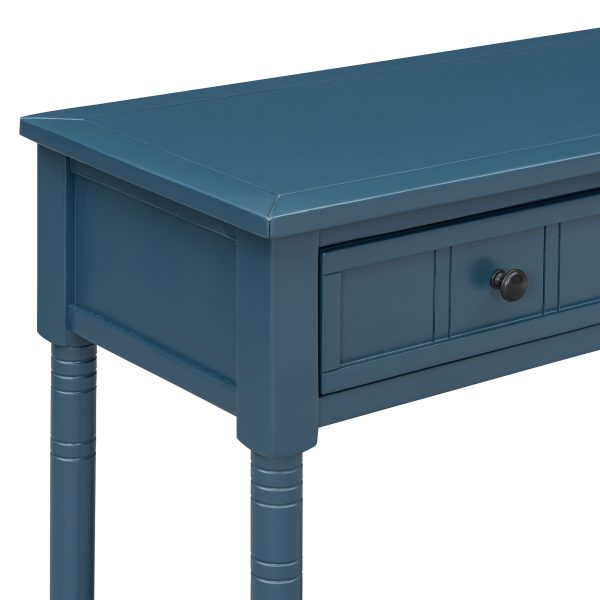 Traditional-Style Console Table C Daisy Collection with Dual Drawers & Bottom Shelf