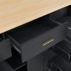 3-121.jpg Multifunctional Kitchen Storage Sideboard with Trash Can Storage, Sliding Door Cabinet & 3-Tier Spice Rack, Versatile Kitchen Island for Kitchen & Dining Room