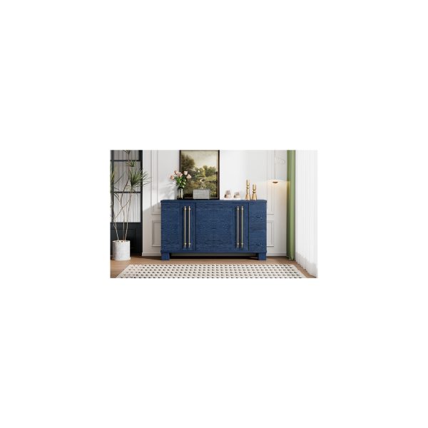 Wooden Sideboard Buffet Cabinet with Adjustable Shelves & Gold Handles, Storage Solution for Kitchen, Dining Room & Living Room