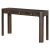 Rustic Console Table with Safety Curved Corners, Entryway Sofa Table with 3 Concealed Drawers & Thick Sturdy Legs for Hallway & Living Room