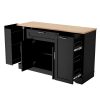 Multi-Functional Storage Sideboard & Extendable Dining Table with Adjustable Shelves, 3-Tier Pull-Out Rack, Kitchen Island for Kitchen, Dining Room & Living Room