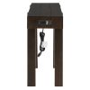 Rustic Minimalist Wooden Console Table with Hidden Drawer & Side Power Outlet, Versatile for Entryways, Living Rooms & Home Offices