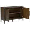 47.25-Inch Farmhouse Sideboard with Pine Veneer & 2 Doors, Retro Buffet with Adjustable Feet, Minimalist Wooden Storage Cabinet with Metal Handles C For Living Room & Kitchen