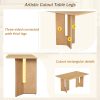 Farmhouse Wood Dining Table, 60" Rectangular Table with Cutout Table Legs for Dining Room, Kitchen & Living Room
