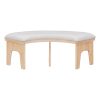 5-Piece Rustic Round Dining Set with 3 Upholstered Chairs + Curved Bench, Perfect for Dining Room/Kitchen/Living Room