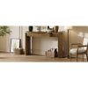 3-182.jpg Natural Wood Grain Console Table with Fluted Detail, Oval Top & 2 Drawers, Versatile Entryway Table for Hallway & Living Room