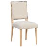 5-Piece Round Dining Set for 4, Minimalist Farmhouse Style with 4 Solid Wood Upholstered Chairs, for Kitchen & Dining Room