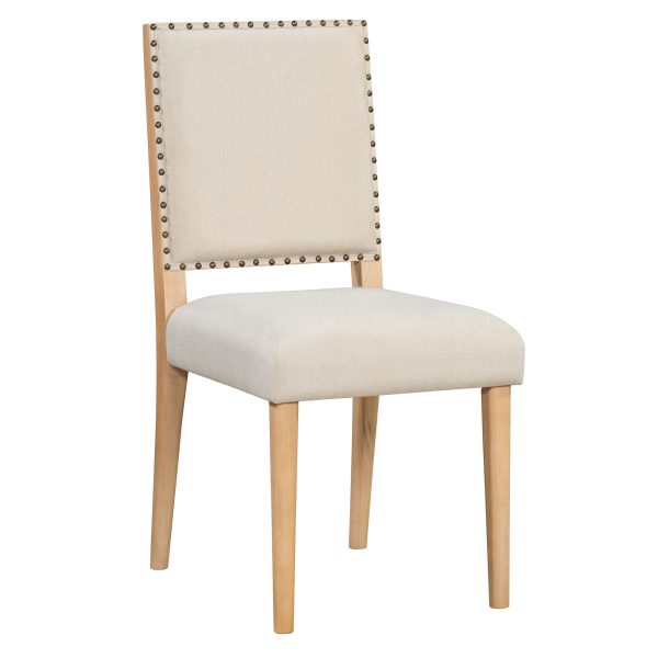 5-Piece Round Dining Set for 4, Minimalist Farmhouse Style with 4 Solid Wood Upholstered Chairs, for Kitchen & Dining Room