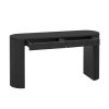 3-19.jpg 58.3" Entryway Console Table with Large Tabletop & Double Drawers, Featuring Arched Sturdy Legs with Stripe Detailing, Pine Veneer Sofa Table with Adjustable Feet for Living Room, Hallway, Foyer & Kitchen