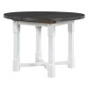 3-192.jpg 5-Piece Extendable Dining Set for 4, Farmhouse Round Dining Table with Upholstered Chairs & Removable Leaf, Ideal for Kitchen & Dining Room