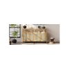 Bohemian Rattan Buffet Storage Cabinet with Solid Wood Frame, 3-Position Adjustable Shelves & Push-to-Open Handle-Free Design for Living & Dining Rooms