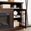 Classic & Modern TV Media Stand with 23" Fireplace Insert, Entertainment Console for TVs Up to 65", Featuring Open & Closed Storage Space