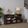 Modern Farmhouse TV Stand for TVs Up to 65", Media Console Entertainment Center with Glass Doors for Living Room