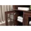Modern Media Console with 18" Fireplace Insert, Contemporary TV Stand for TVs Up to 65" with Open & Closed Storage