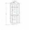 Lighted Glass Curio Cabinet with Tempered Glass Doors & Shelves, Crown-Style Corner Display Cabinet with Bulb Included C Decorative Corner Storage for Living Room & Bedroom