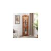 Lighted Corner Glass Curio Cabinet with Tempered Glass Doors & Shelves, Crown?Style Display Cabinet with Built?in Bulb, Decorative Corner Storage for Living Room & Bedroom