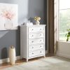 Modern 5-Drawer Dresser & Chest of Drawers, Farmhouse-Style Closet Organizer & Clothes Storage Cabinet for Living Room