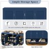 3-23.jpg 55.1'' Storage Sideboard with 4 Doors, Multifunctional Buffet with Open Shelf & 2-Tier Adjustable Shelves, Modern Cabinet with Dual Hooks for Living Room, Hallway, Dining Area & Office