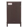 3-234.jpg 2-Door Curio Display Cabinet with Tempered Glass Doors, Mirrored Back Panel & Adjustable Shelves, Lighted Showcase with Bulb Included for Home & Office