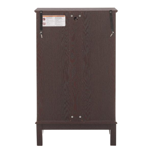 3-234.jpg 2-Door Curio Display Cabinet with Tempered Glass Doors, Mirrored Back Panel & Adjustable Shelves, Lighted Showcase with Bulb Included for Home & Office