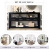 61.5'' Large Entryway Console Table with 4 Drawers & 3-Tier Open Shelves, Painted Design with Metal Handles, Versatile Sofa Table for Living Room, Bedroom, Foyer & Kitchen