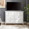 Modern 7-Drawer Dresser Cabinet, Farmhouse Style Chest of Drawers with Storage, Multi-Purpose Clothes Organizer for Living Room and Closet