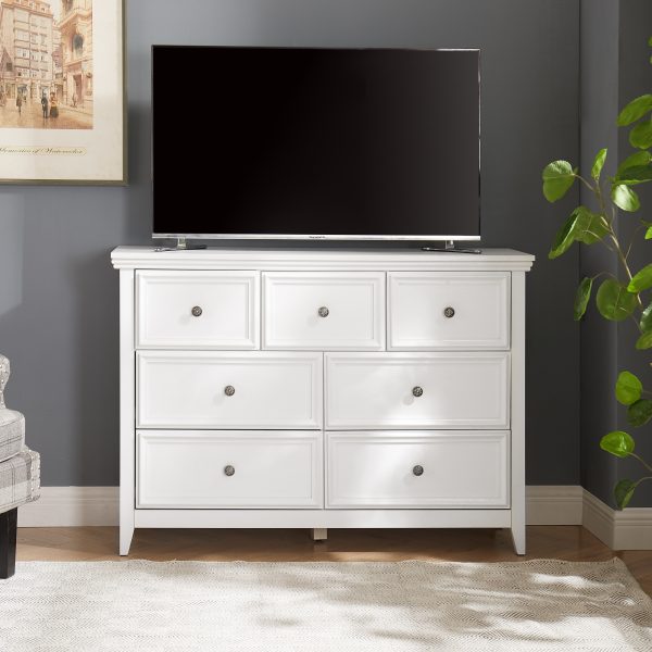 Modern 7-Drawer Dresser Cabinet, Farmhouse Style Chest of Drawers with Storage, Multi-Purpose Clothes Organizer for Living Room and Closet