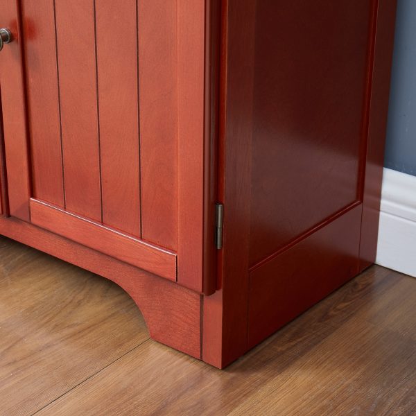 72.4-Inch Tall Freestanding Storage Cabinet with 8 Doors & 4 Shelves, Multi-Purpose Bookshelf for Living Room, Kitchen, Dining Room and Office