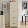 3-279.jpg 72.4" Tall Freestanding Storage Cabinet with 8 Doors & 4 Shelves, Multi-Purpose Bookshelf for Living Room, Kitchen, Dining Room & Office