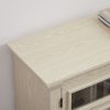 3-292.jpg 2-Door Farmhouse TV Media Stand, Barn-Inspired Entertainment Console with 18" Fireplace Insert