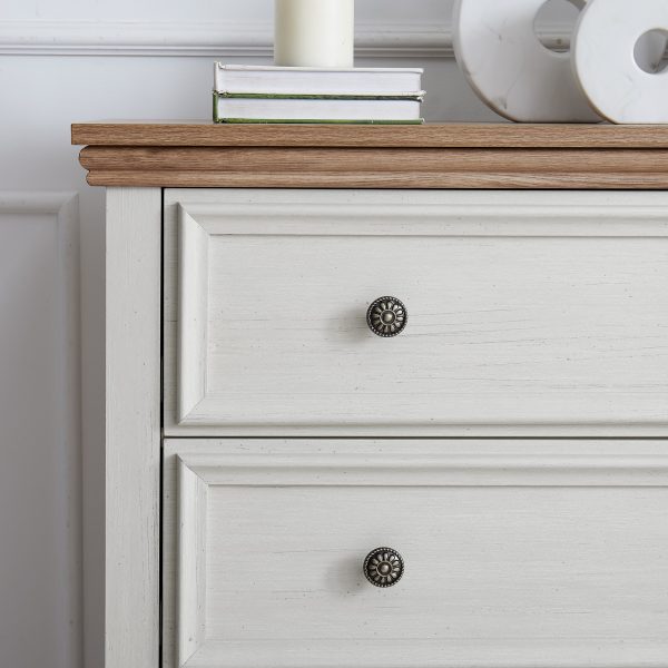 Modern 5-Drawer Dresser, Farmhouse Style Storage Cabinet for Clothes & Daily Essentials, Perfect for Living Room Organization