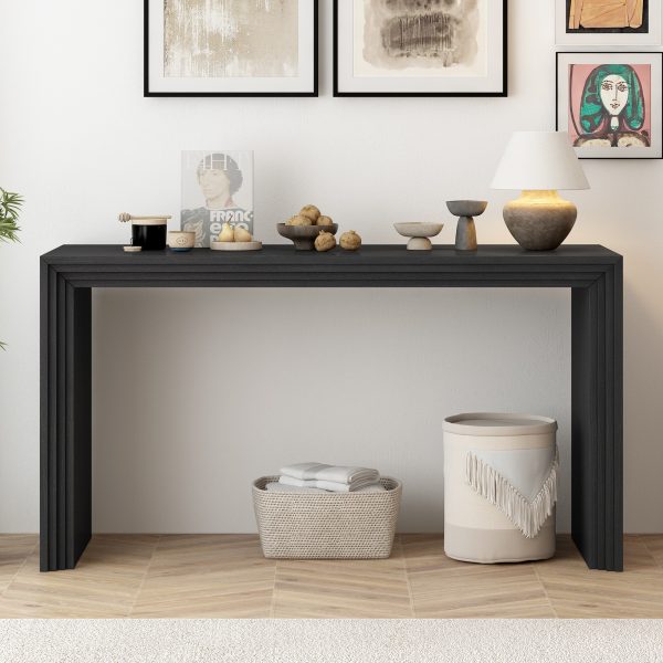 Modern Console Table with Paulownia Solid Wood Veneer, Ideal for Entryway, Foyer & Living Room