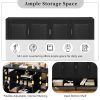 Multi-Functional 4-Door Storage Sideboard with Open Shelf & 2-Tier Adjustable Shelves, Modern Cabinet with Double Hooks for Living Room, Hallway, Dining Room & Office
