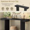 3-48.jpg Large 60-Inch Console Table with Geometric Clean-Line Design, Stylish Painted Entryway Table with Adjustable Leveling Feet, Perfect for Living Room, Entryway and Hallway